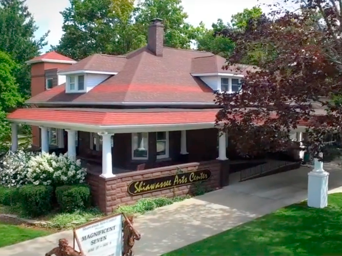 A outdoor image of the Shiawassee Arts Center in Owosso, MI.