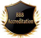 A shield with the words bbb accreditation on it