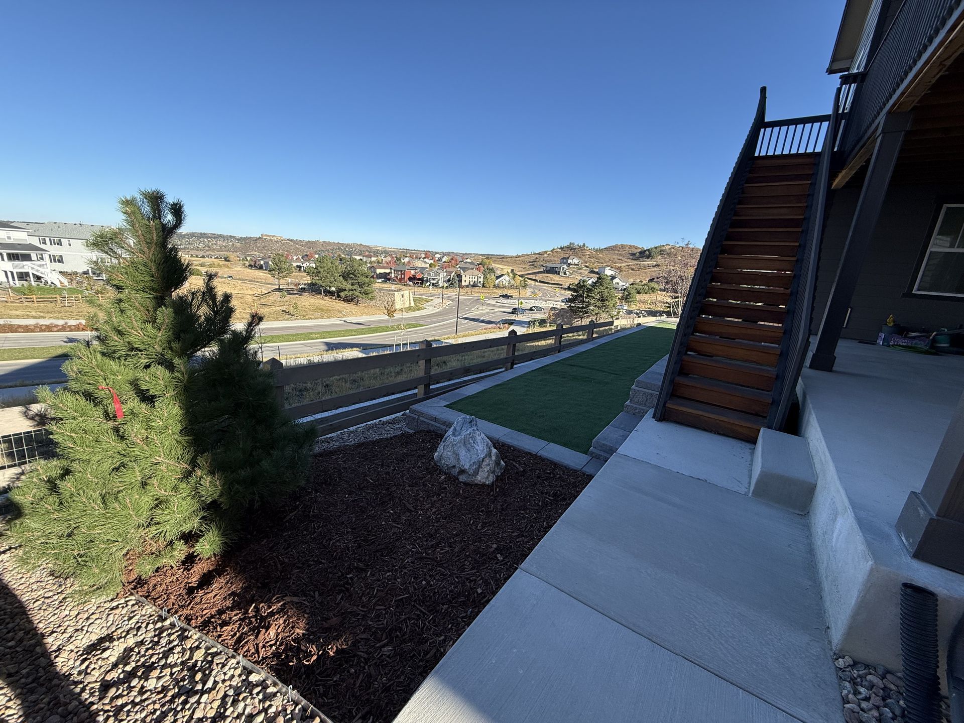 A house with stairs leading up to the second floor