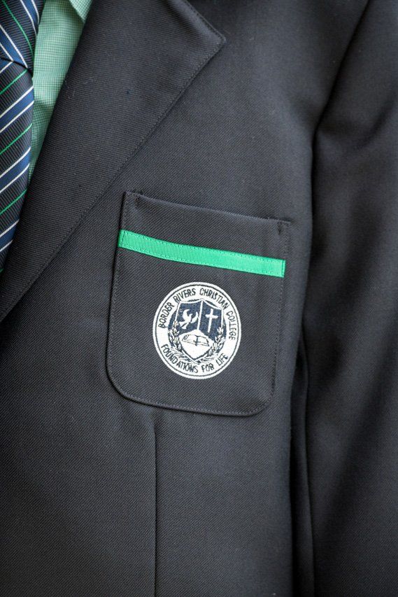 student uniform with school logo