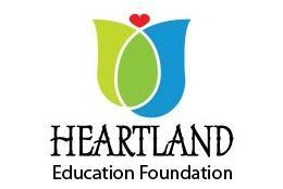 Logo: Colorful tulip shape with heart, text 