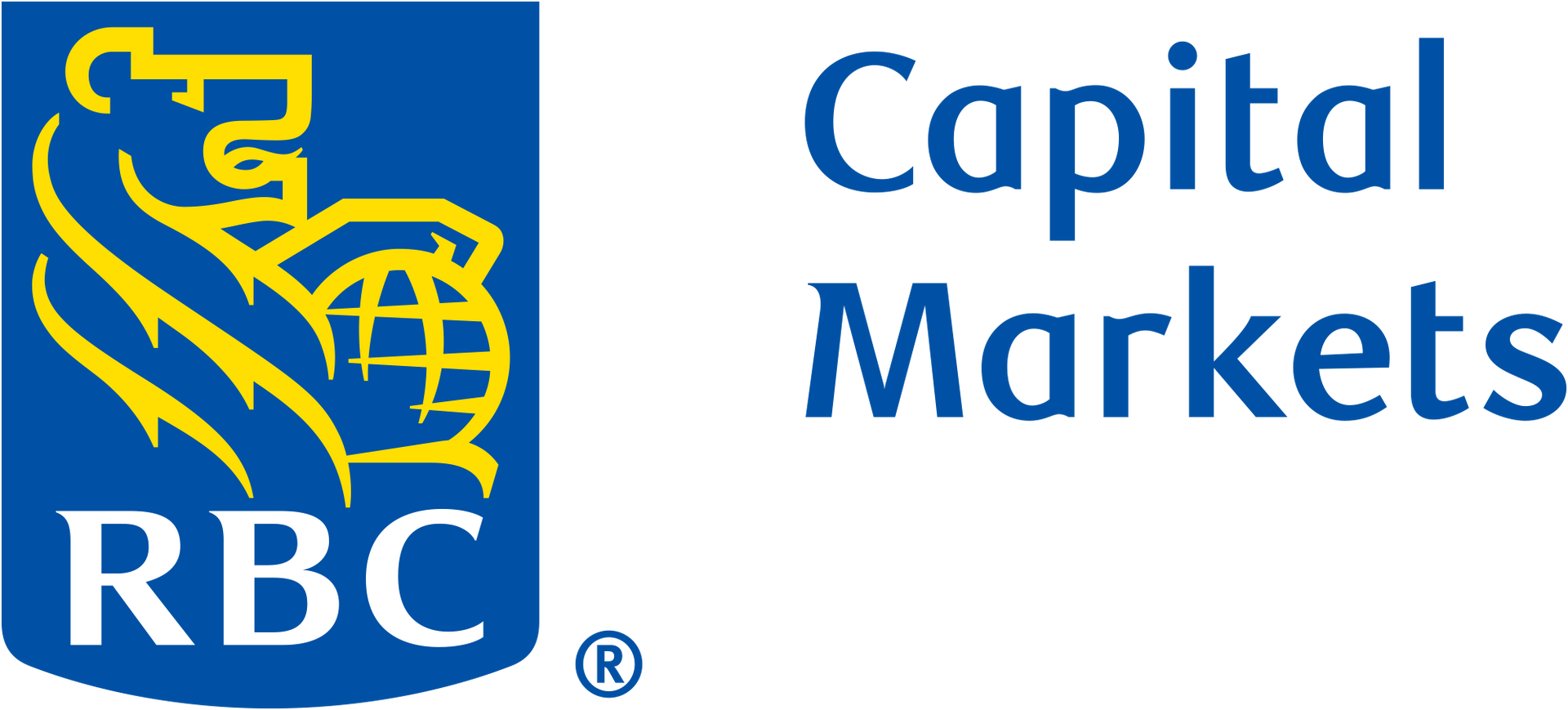RBC Capital Markets logo: Blue and yellow bear with globe symbol; text
