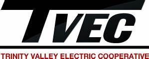 TVEC logo. Large black letters, red 