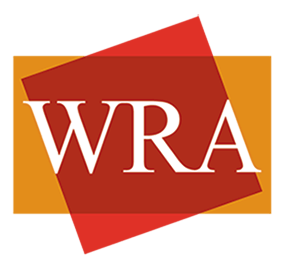 WRA logo: White text 