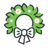 A christmas wreath with a bow free icon