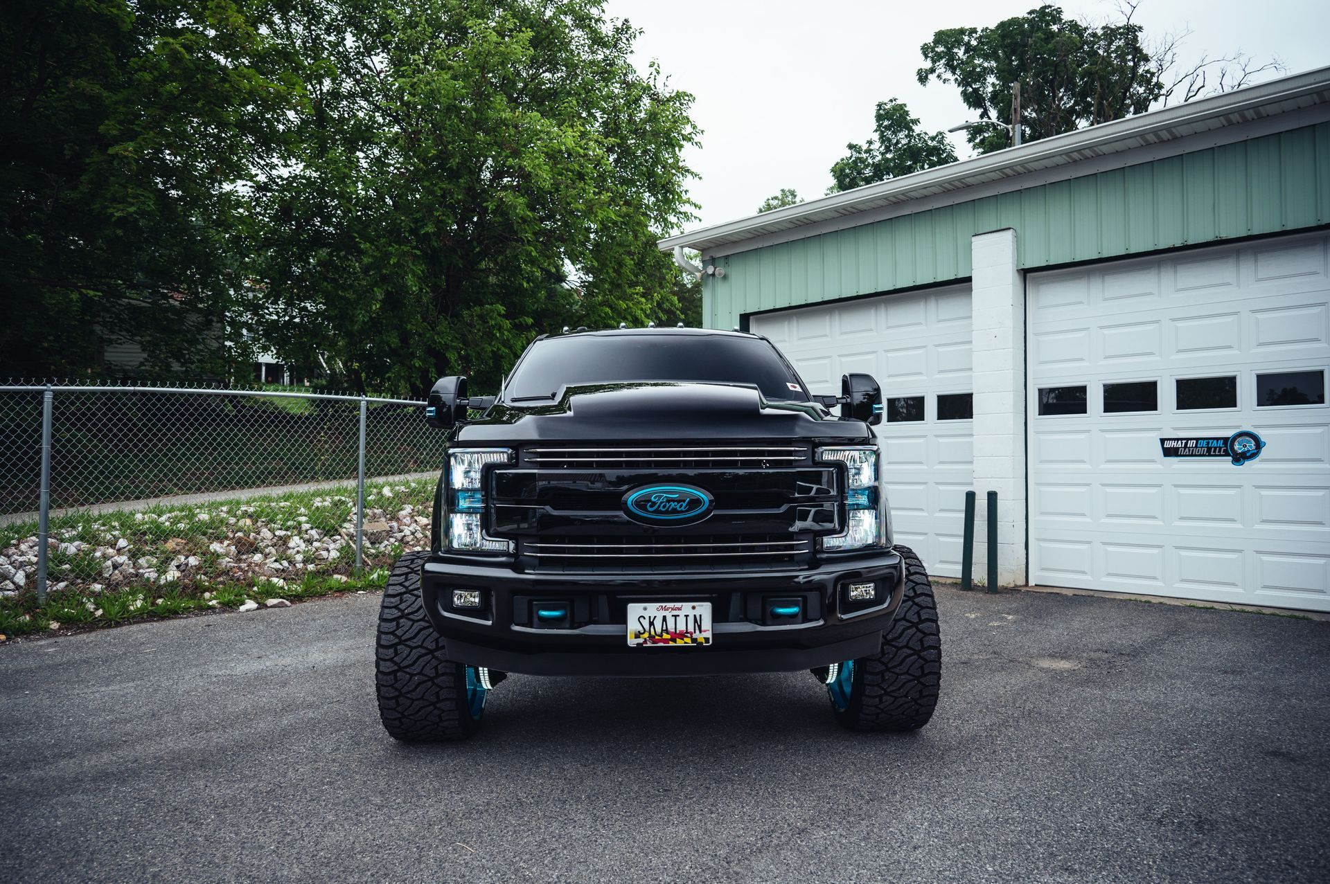 Premium ceramic coating on lifted truck in Eldersburg MD at What In Detail Nation