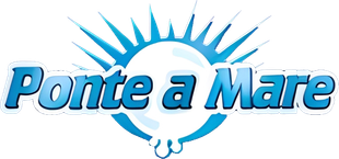 Un logo blu e bianco per ponte a mare