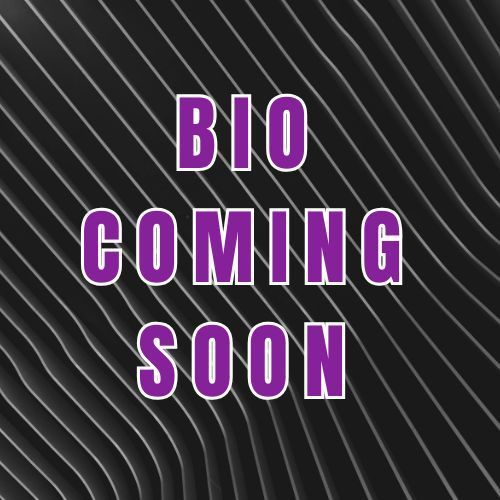 The words bio coming soon are written in purple on a black background.