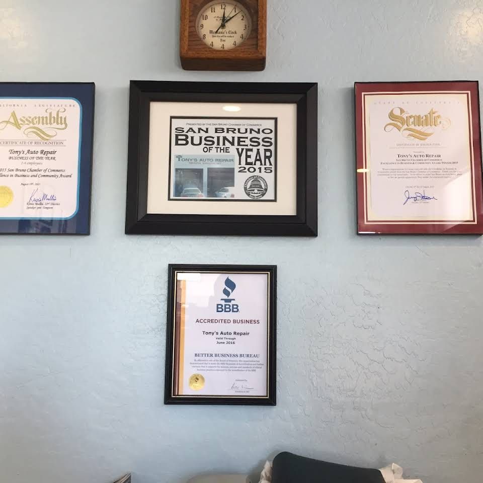 Awards – Burlingame, CA – Tony’s Auto Repair