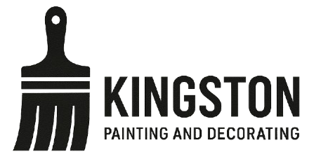 The logo for kingston painting and decorating has a brush on it.
