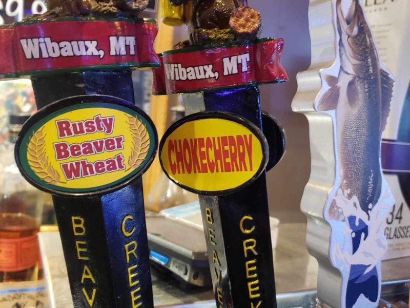 Beavercreek brewery micro brews on tap at the Wagon Wheel Bar in Glendive Montana