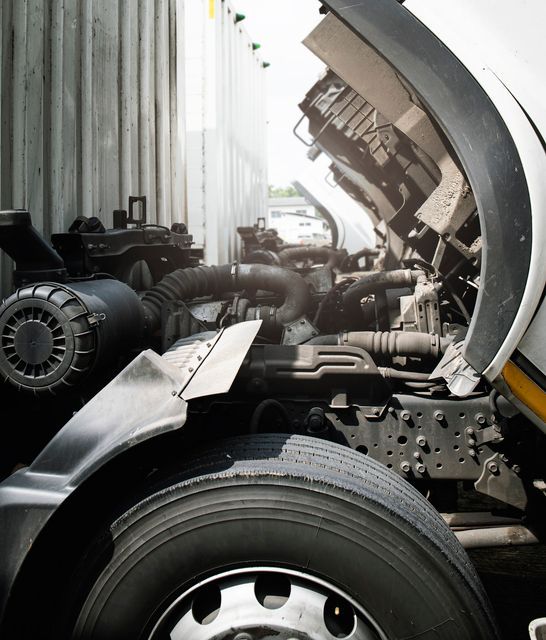 Un primo piano di un motore metallico su uno sfondo nero.