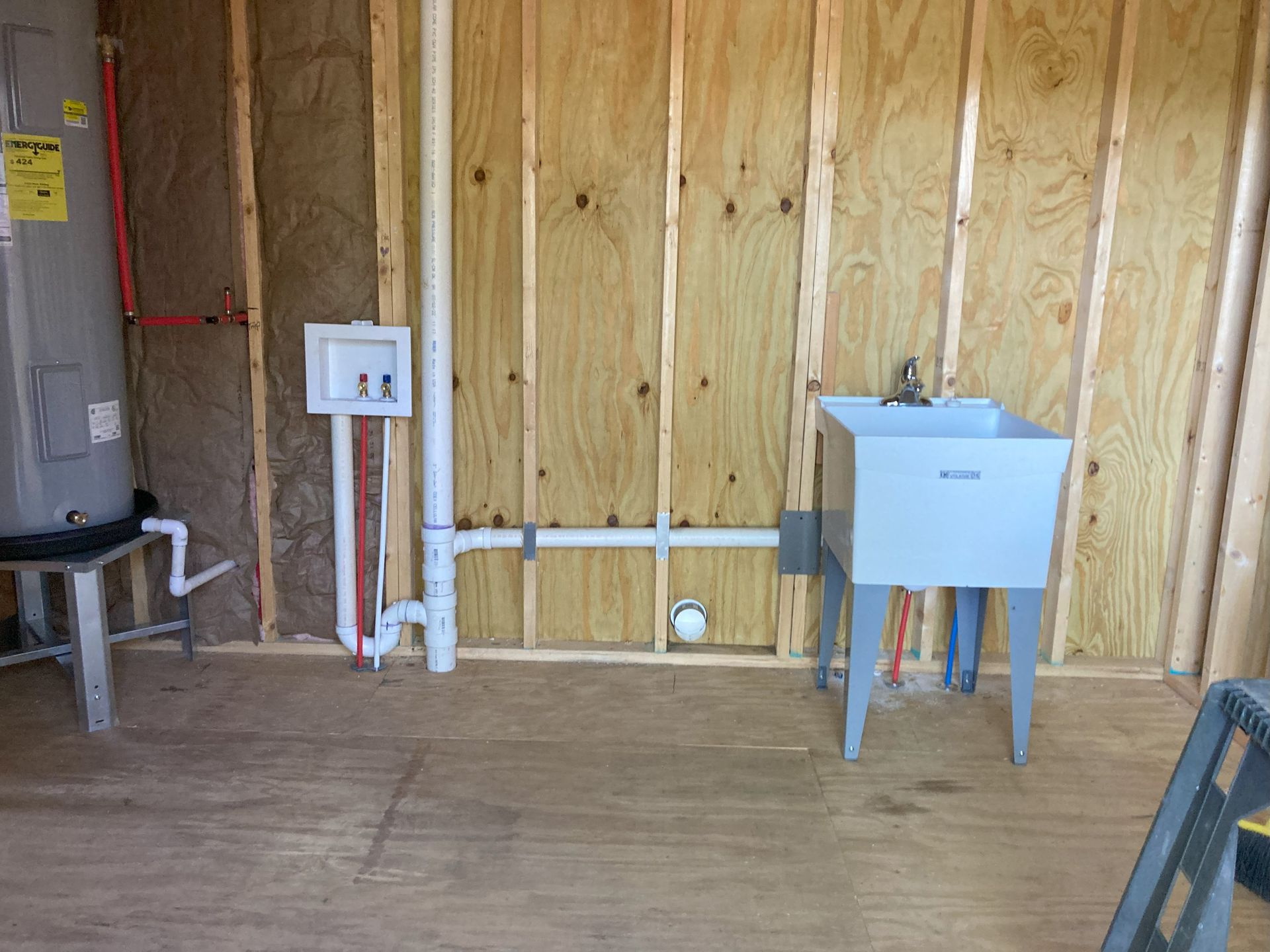 There is a sink in the middle of the room.