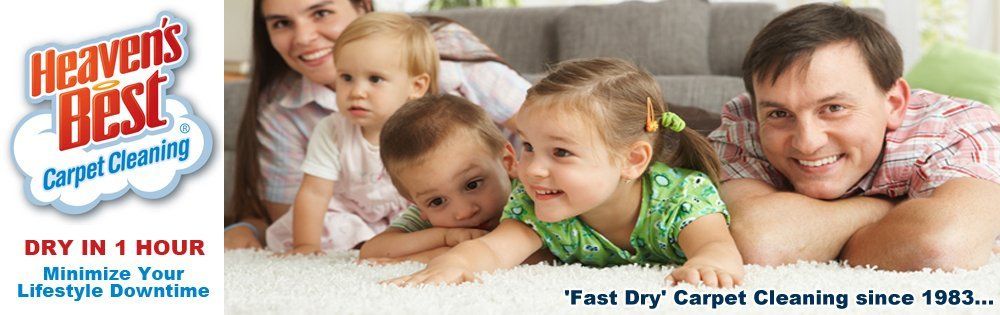 Family playing on Carpet that has just been cleaned by Heaven's Best Carpet cleaning