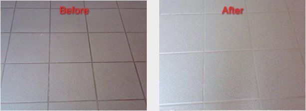 Tile and Grout cleaning includes scrubbing grout line 