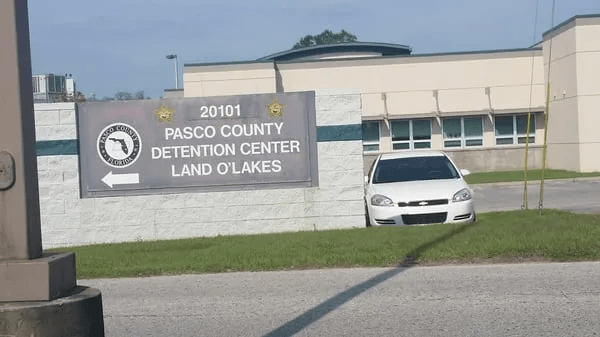 In front of a Pasco County detention center