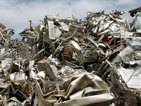 Pile of scrap metal ready for exporting