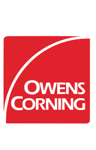 Owens Corning logo: white text and arc on red square.