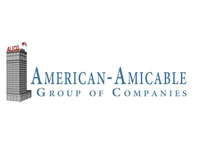 The american-amicable group of companies logo has a building on top of it.
