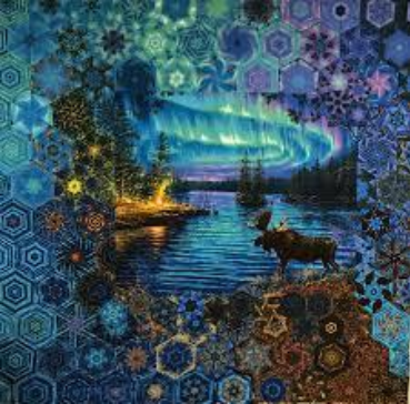Moose By a Reflective Lake Under Blue-green Aurora — Lyn-Jelle Crafts in Emu Park, QLD