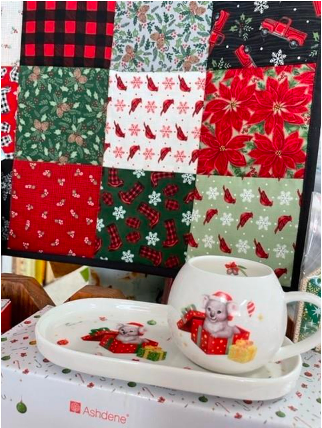 A Tray With a Cat on It Sits on a Table Next to a Quilt — Lyn-Jelle Crafts in Emu Park, QLD
