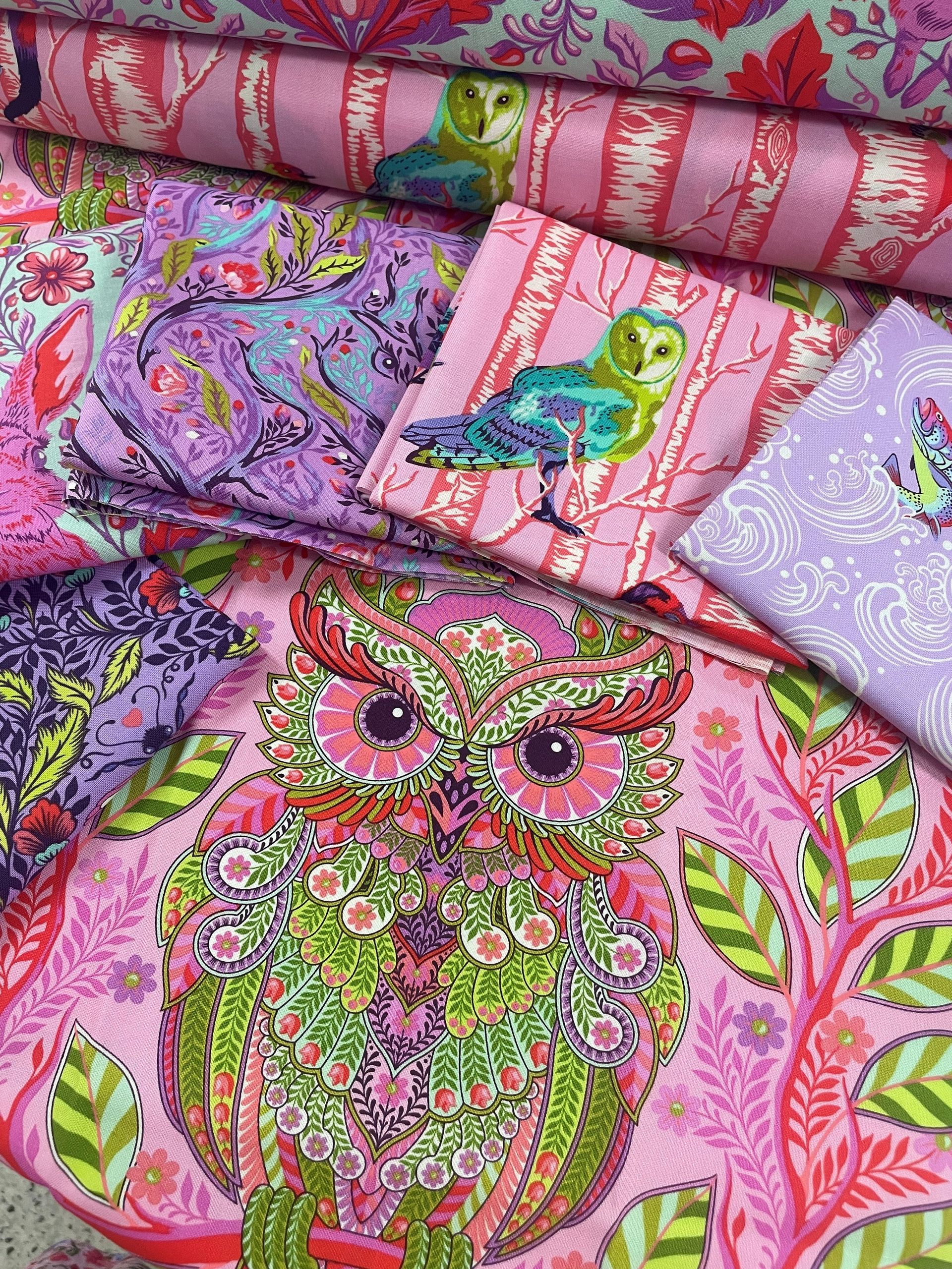 Pink and Purple Patterned Fabrics — Lyn-Jelle Crafts in Emu Park, QLD