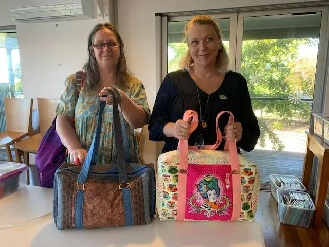 Two Women With Sewing Bags — Arts & Crafts in Emu Park, QLD
