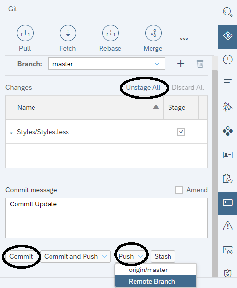 StageAll, Commit, And after Push