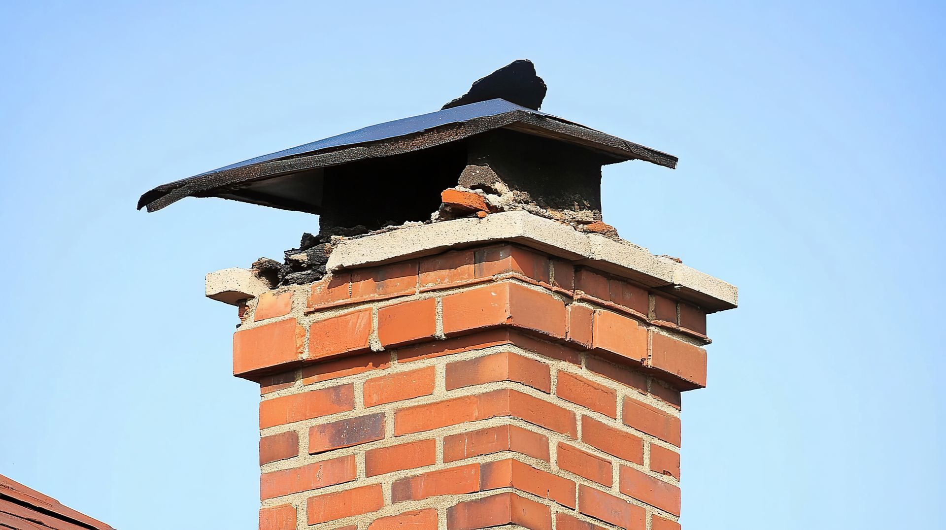 chimney repair services -damaged brick mortar