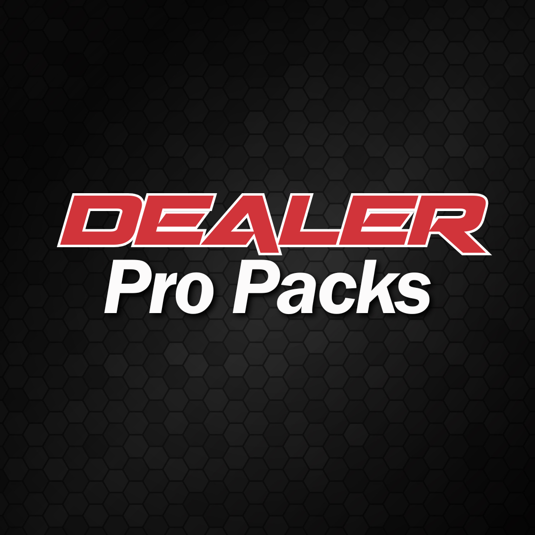 Dealer Pro Packs logo with red text and a dark background.