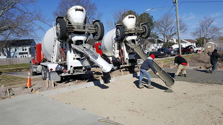 Basketball Court adding cement - Commercial Concrete Service in Virginia Beach, VA