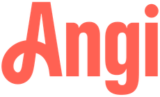 Vist our Angi page Angi logo in coral orange.