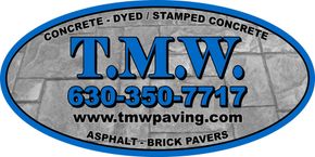 T.m.w. concrete dyed stamped concrete asphalt brick pavers logo