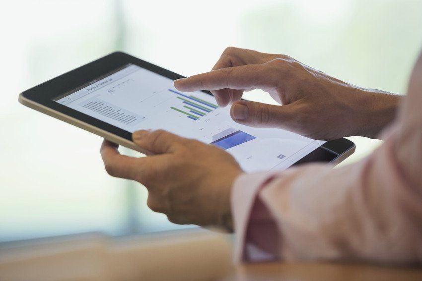 accounting charts being viewed on tablet