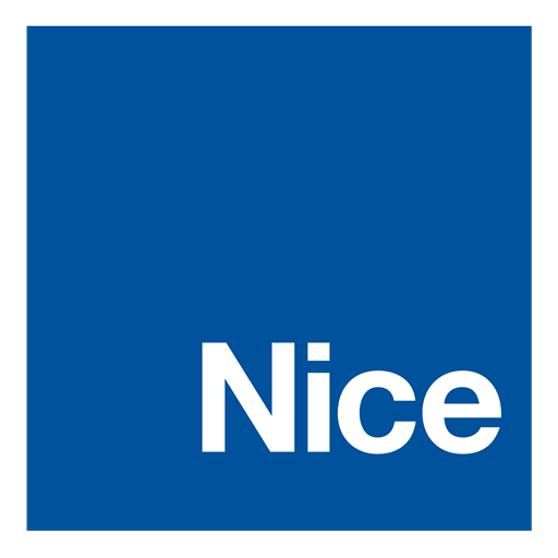 A blue square with the word nice on it