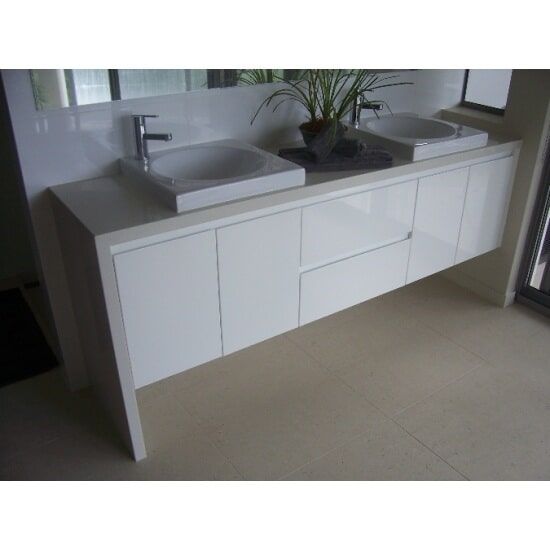 White Bathroom Cabinet — Bathroom renovations in Cooroy in Cooroy in Cooroy, QLD