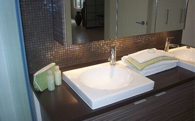 Bathroom Sink with Cabinet — Cabinetmakers in Cooroy in Cooroy, QLD