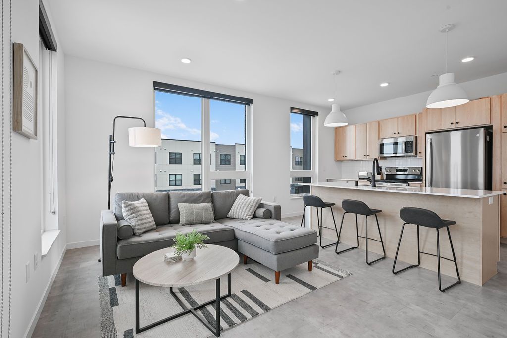 Fully furnished kitchen and living room