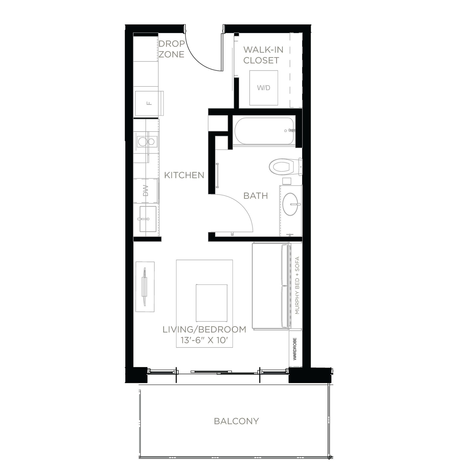 S1+W Apartment Layout