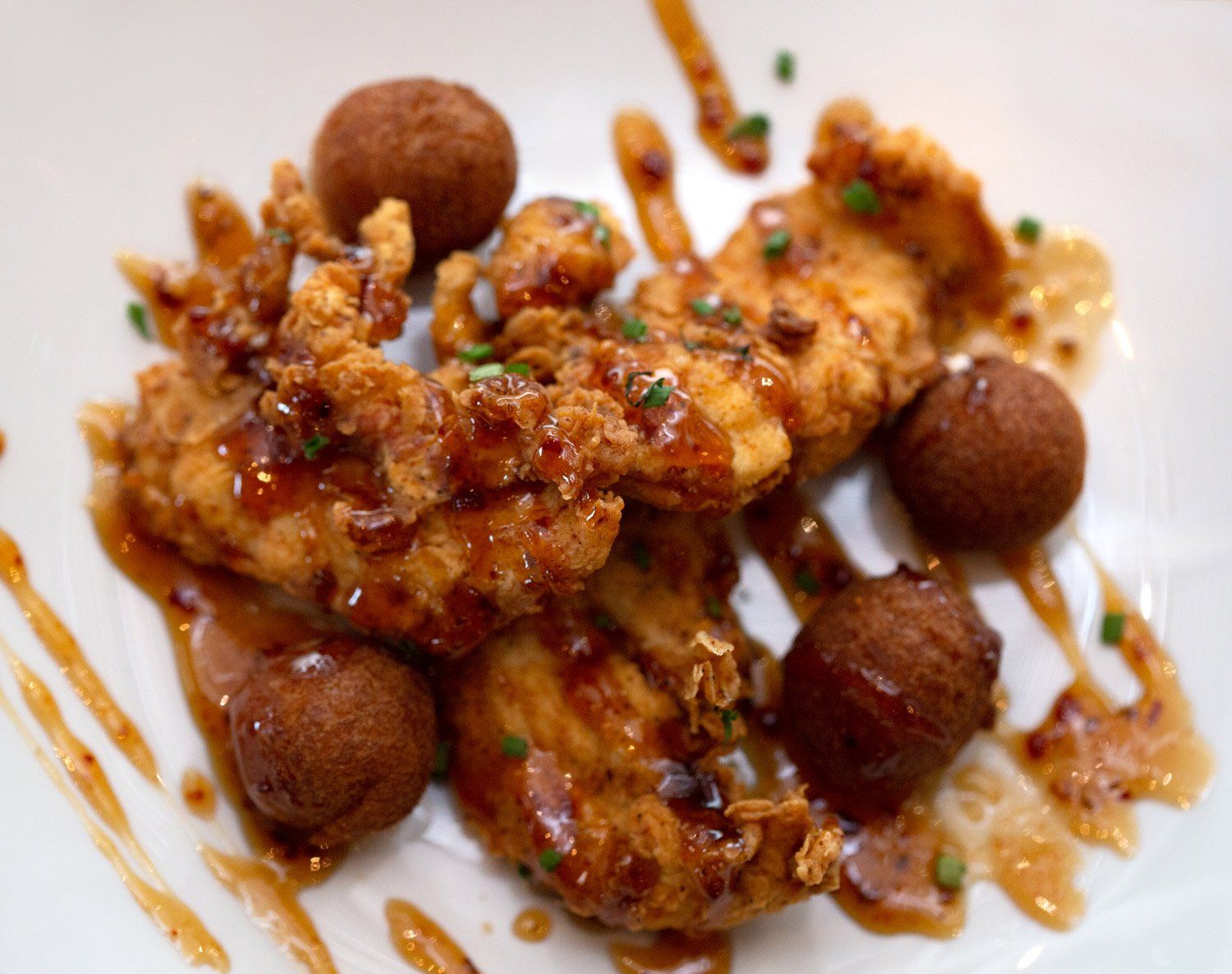 Fried chicken and donuts  from Social Eatery Winston Churchill in Mississauga