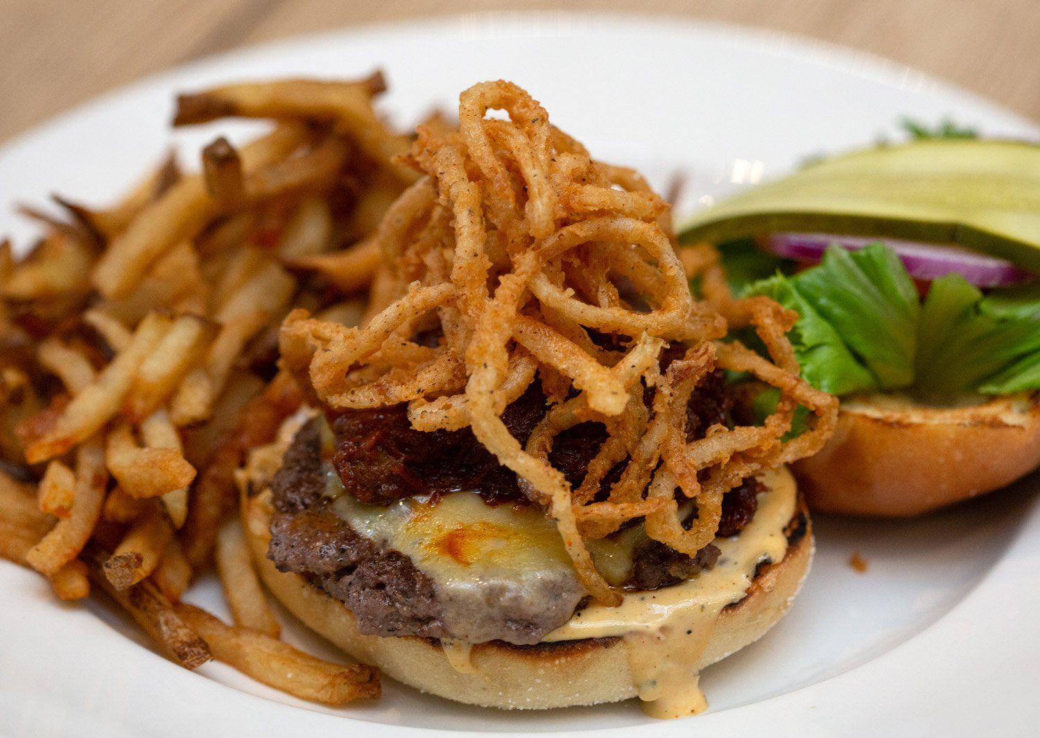 short rib burger  from Social Eatery Winston Churchill in Mississauga
