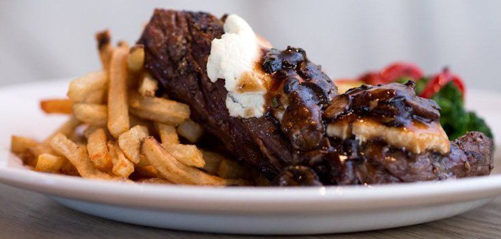 Steak Frites with Goat Cheese  from Social Eatery Winston Churchill in Mississauga