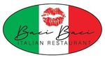 a logo for a italian restaurant with a kiss on the flag .
