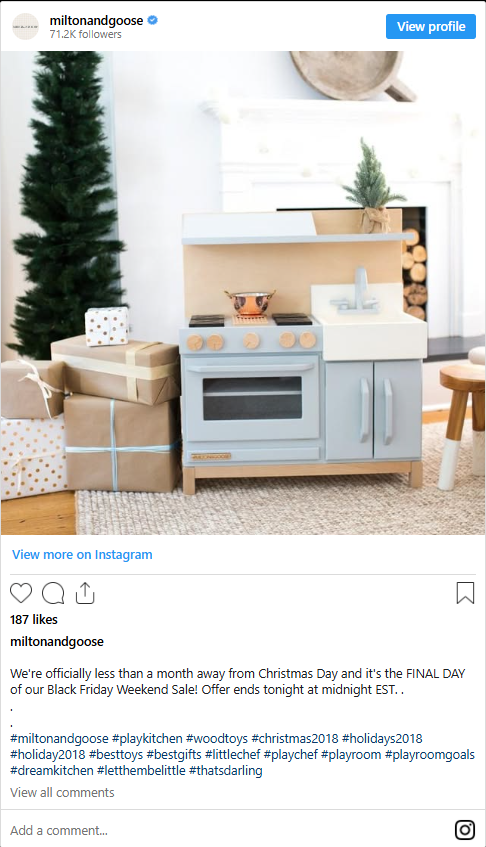 Christmas sales ads on Milton & Goose