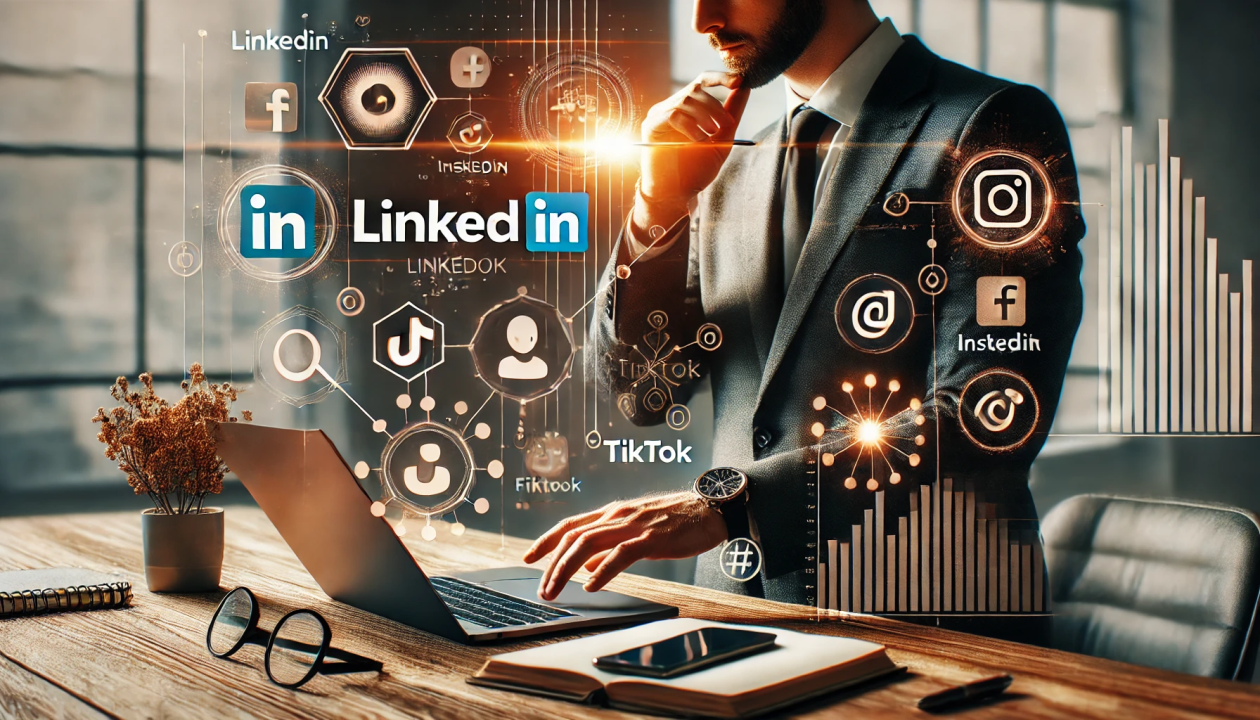 Linkedin logo displayed on cyber wall