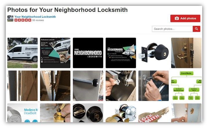 Locksmith ads on Yelp