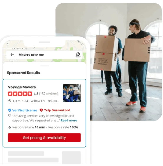 Movers ad using Yelp
