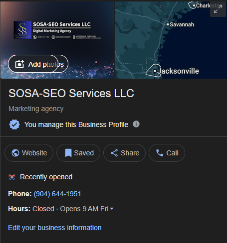 GBP clip for SOS-SEO business