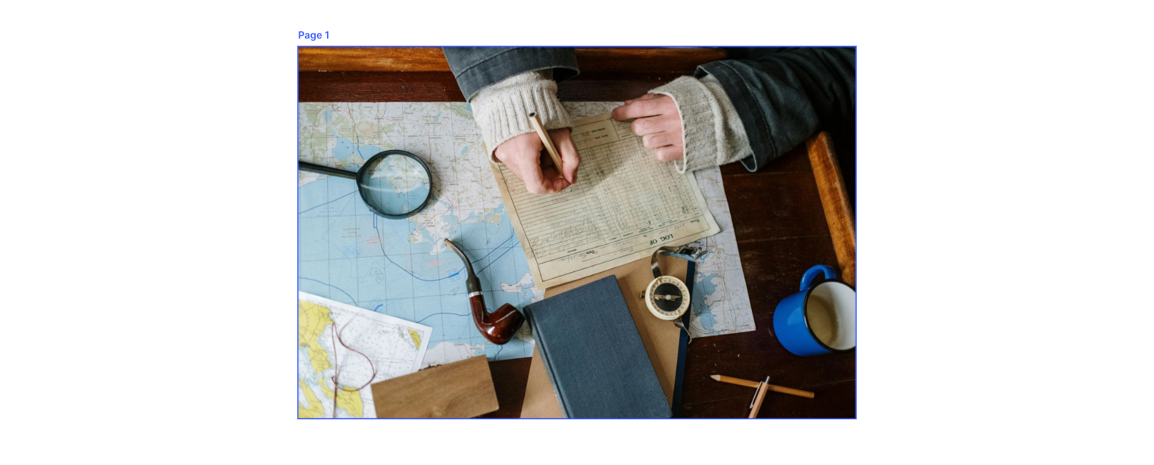 map with man using log