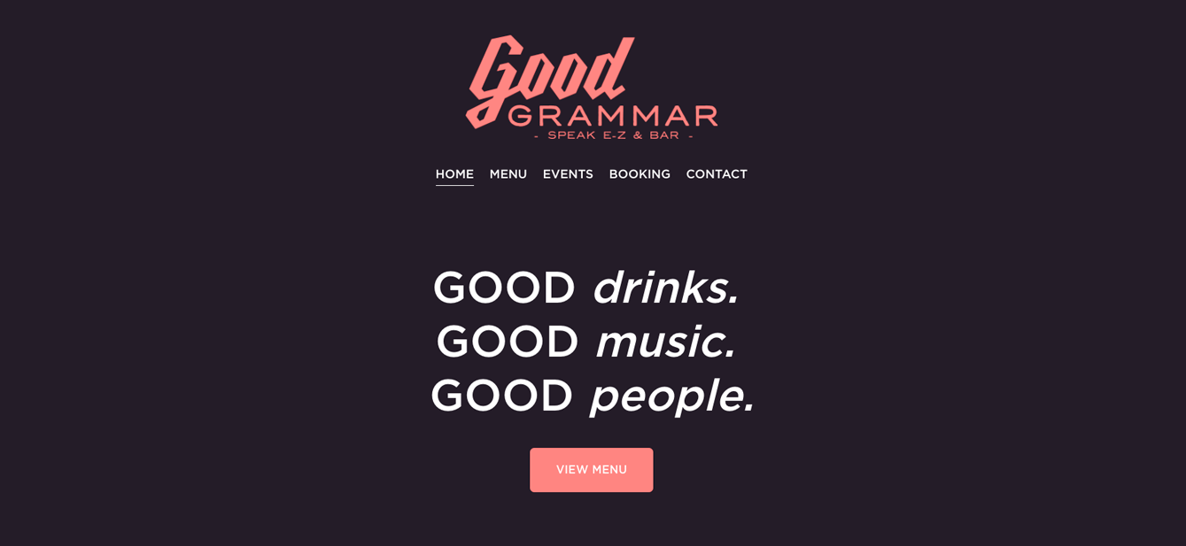 Menu — Good Grammar